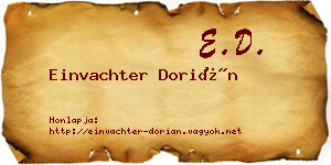 Einvachter Dorián névjegykártya